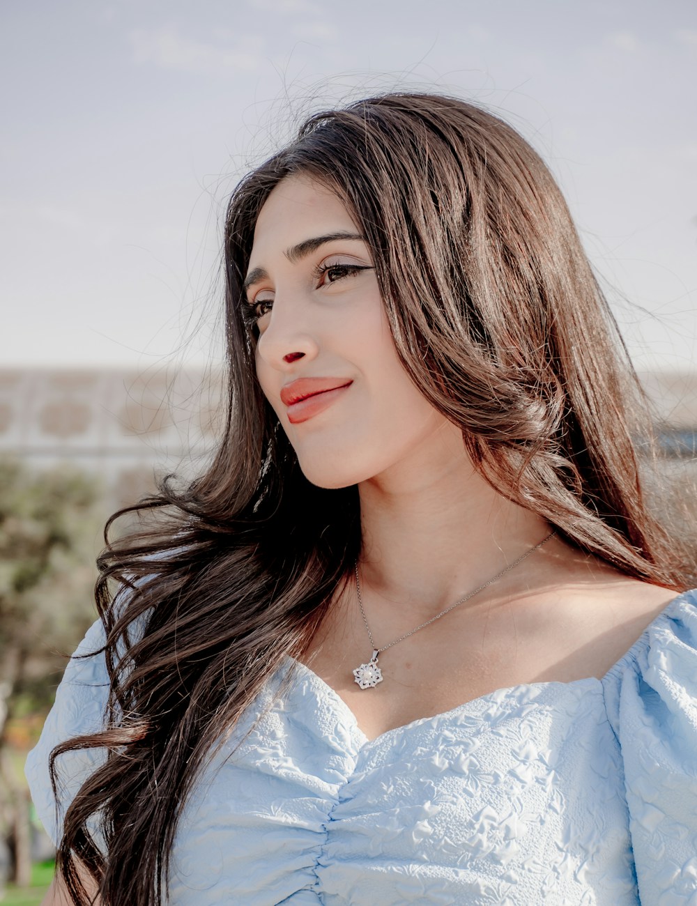 איפור עדין לשיער ארוך וגלי
